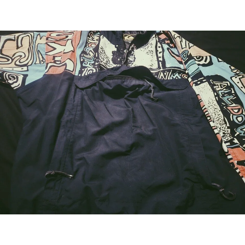 Vintage 80s 90s Quiksilver Surf Skate Jacket with Graphic Sleeves RaD & RaRE - Picture 8 of 13